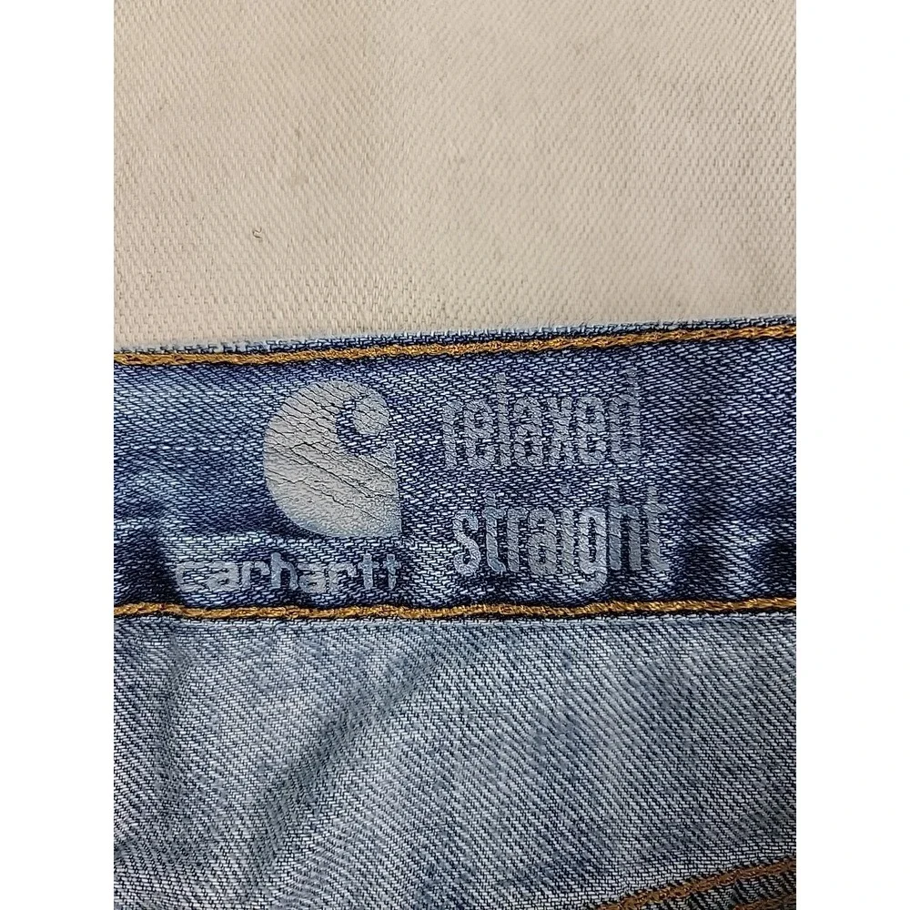 Carhartt Relaxed Fit Denim Shorts Mens 31 Blue Cut Off B320 LWB Cotton baggy